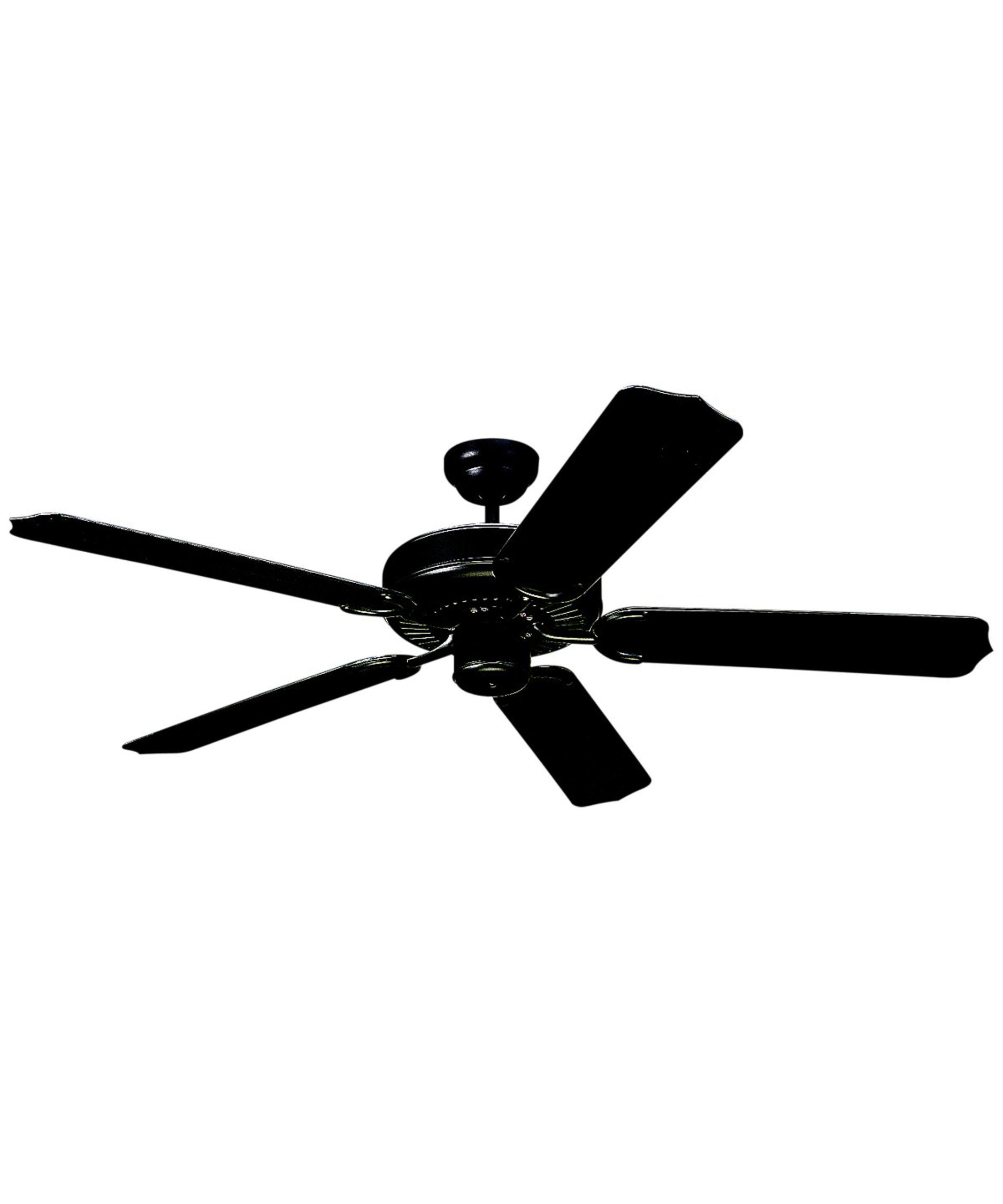 Monte Carlo Weatherford 52 Inch 5 Blade Ceiling Fan Capitol Shown In Matte Black Powder Coated Finish
